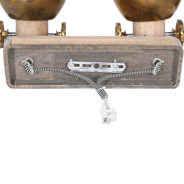 Deckenleuchte Gearwood VIII - Aluminium / Eiche massiv - 2-flammig