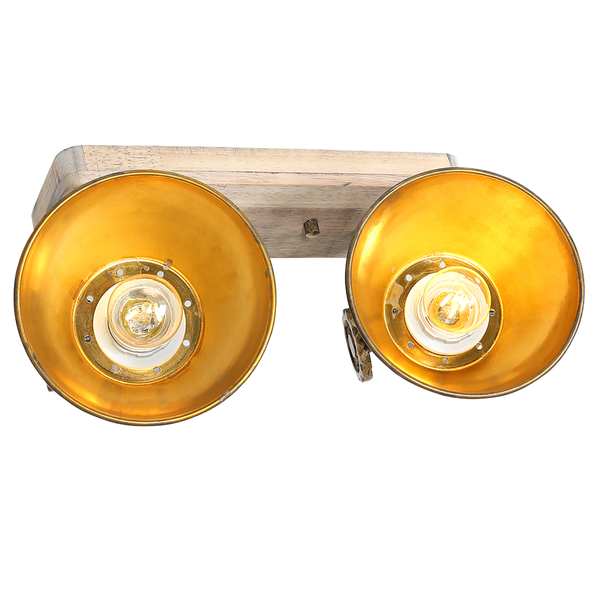 Deckenleuchte Gearwood VIII - Aluminium / Eiche massiv - 2-flammig