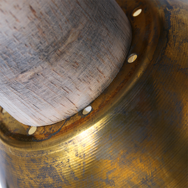 Deckenleuchte Gearwood VIII - Aluminium / Eiche massiv - 2-flammig