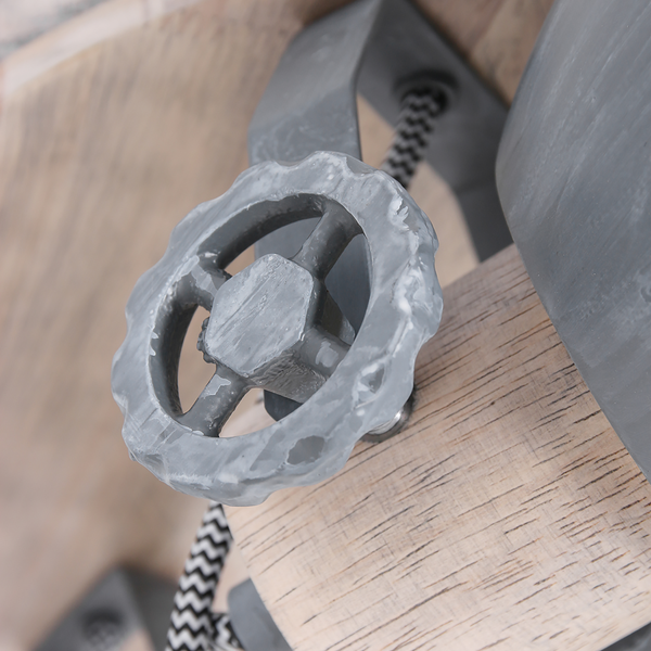 Deckenleuchte Gearwood IV - Aluminium / Eiche massiv - 3-flammig