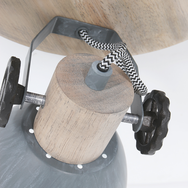 Deckenleuchte Gearwood IV - Aluminium / Eiche massiv - 3-flammig