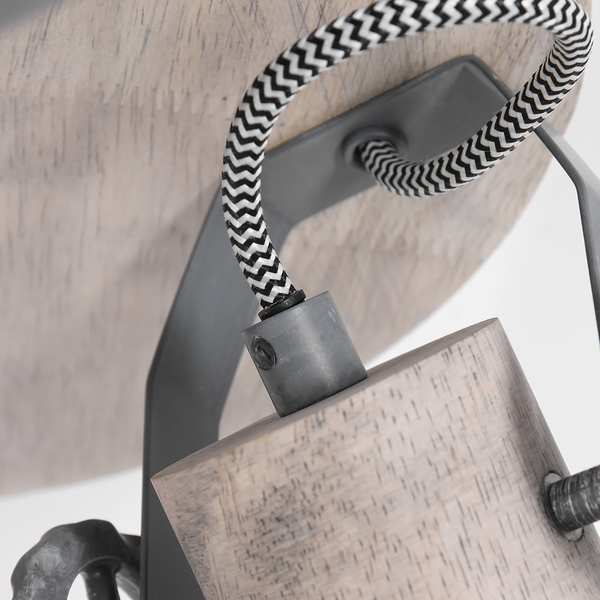 Deckenleuchte Gearwood IV - Aluminium / Eiche massiv - 3-flammig