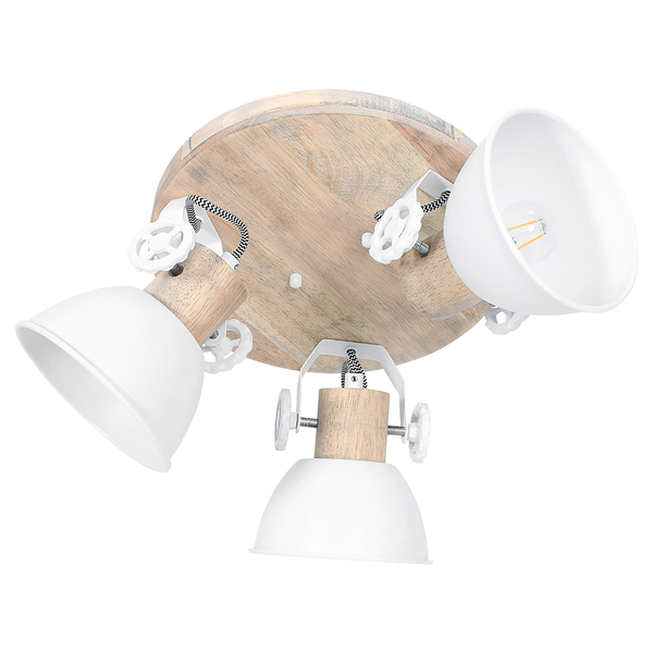 Deckenleuchte Gearwood VI - Aluminium / Eiche massiv - 3-flammig