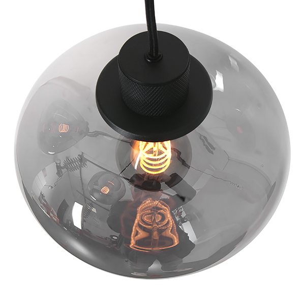 Pendelleuchte Reflexion 3-flammig - Rauchglas / Aluminium - 3-flammig