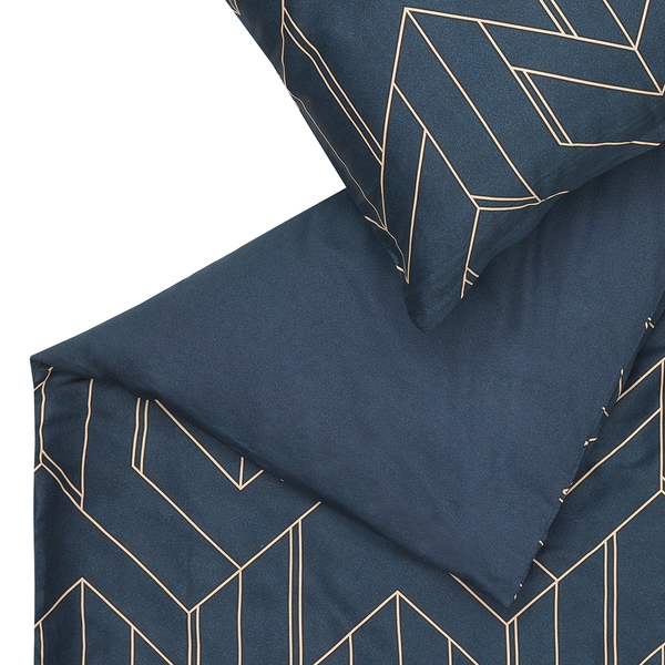 Bettwäsche Anouk - Satin - Blau - 135 x 200 cm + Kissen 80 x 80 cm