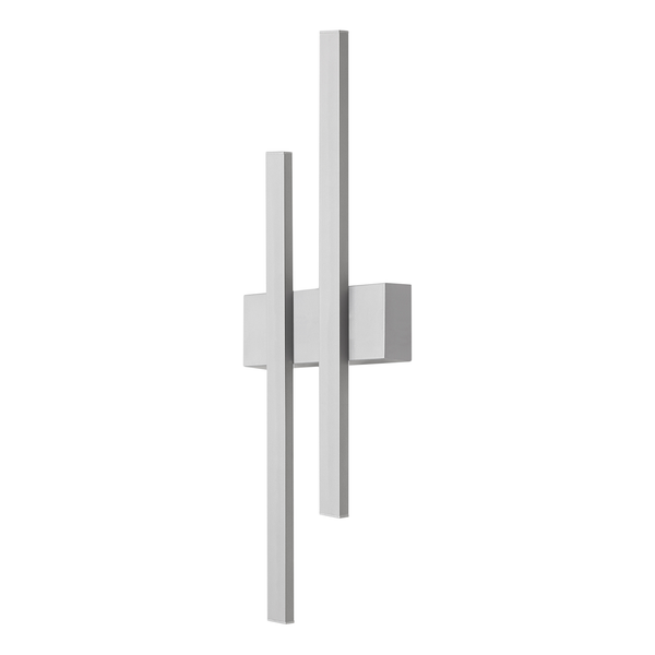 Wandleuchte Graz III - Polycarbonat / Eisen - 2-flammig - Silber