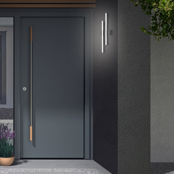 Wandleuchte Graz I - Polycarbonat / Eisen - Schwarz - Flammenanzahl: 2