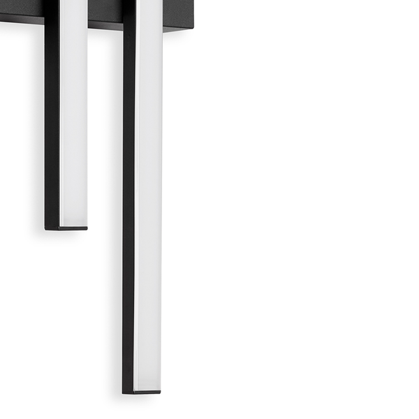 Wandleuchte Graz I - Polycarbonat / Eisen - Schwarz - Flammenanzahl: 2