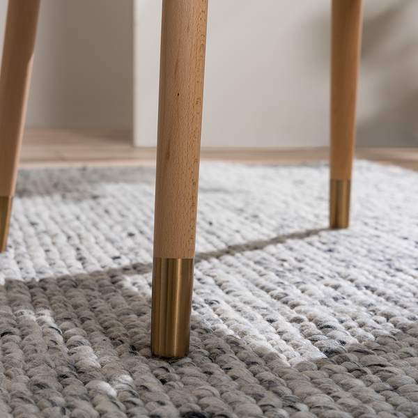 Esszimmerstuhl Coy (2er-Set) - Rattan & Webstoff / Buche massiv - Cappuccino