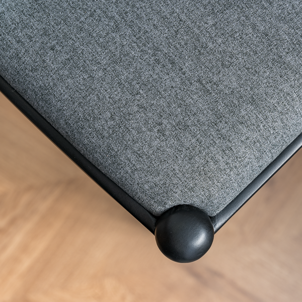 Barstuhl Cutis - Rattan & Webstoff / Buche massiv - Grau