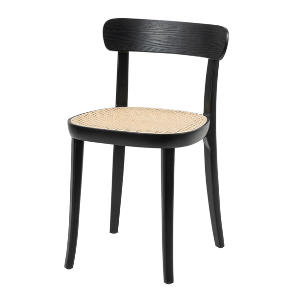 Esszimmerstuhl Darcey (2er-Set) - Polywood & Rattan / Buche massiv - Rattan / Schwarz
