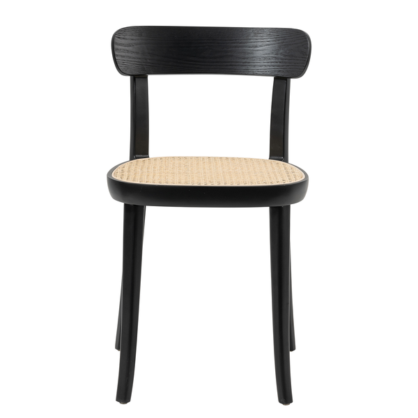 Esszimmerstuhl Darcey (2er-Set) - Polywood & Rattan / Buche massiv - Rattan / Schwarz