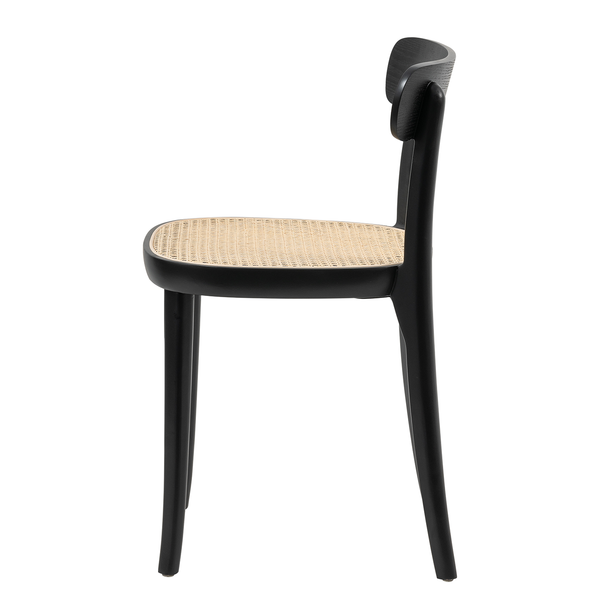 Esszimmerstuhl Darcey (2er-Set) - Polywood & Rattan / Buche massiv - Rattan / Schwarz