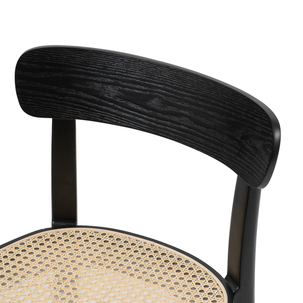 Esszimmerstuhl Darcey (2er-Set) - Polywood & Rattan / Buche massiv - Rattan / Schwarz