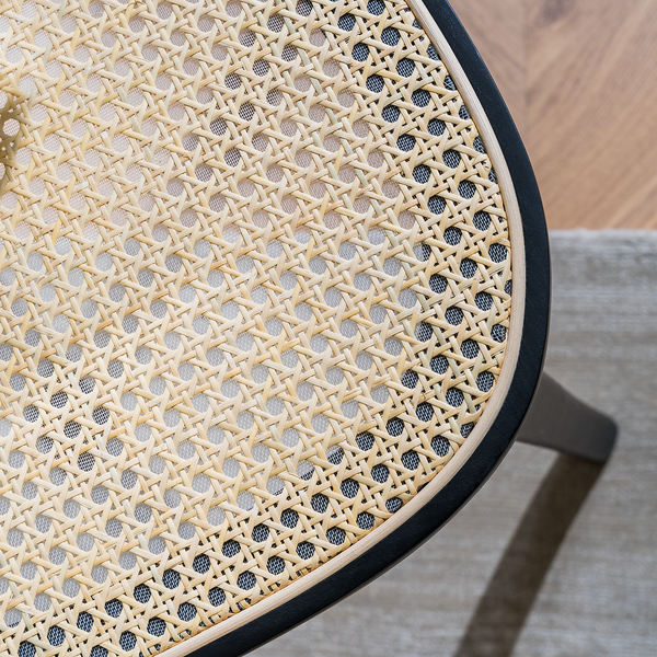 Esszimmerstuhl Darcey (2er-Set) - Polywood & Rattan / Buche massiv - Rattan / Schwarz