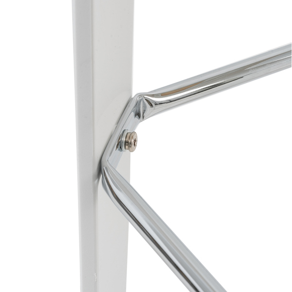 Barhocker Eiby - Esche massiv / Kunststoff & Metall - Esche / Weiß & Chrom