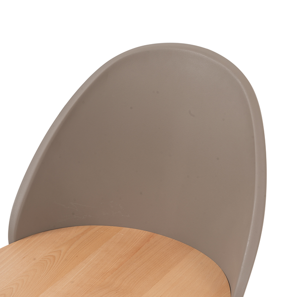 Esszimmerstuhl Doon (2er-Set) - Kunststoff / Buche massiv - Taupe / Buche