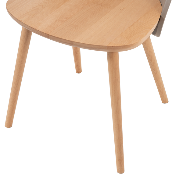 Esszimmerstuhl Doon (2er-Set) - Kunststoff / Buche massiv - Taupe / Buche