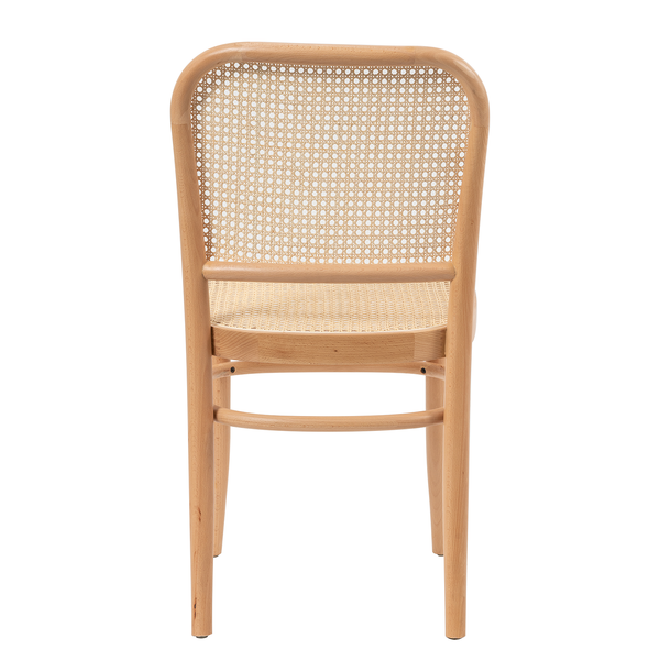 Esszimmerstuhl Sawl I (2er-Set) - Rattan / Buche massiv - Rattan / Buche