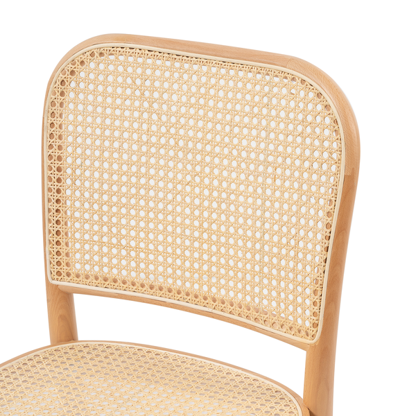 Esszimmerstuhl Sawl I (2er-Set) - Rattan / Buche massiv - Rattan / Buche
