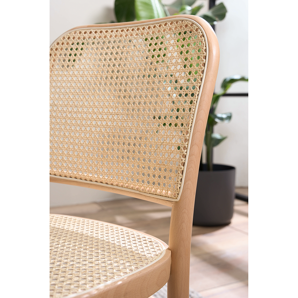 Esszimmerstuhl Sawl I (2er-Set) - Rattan / Buche massiv - Rattan / Buche