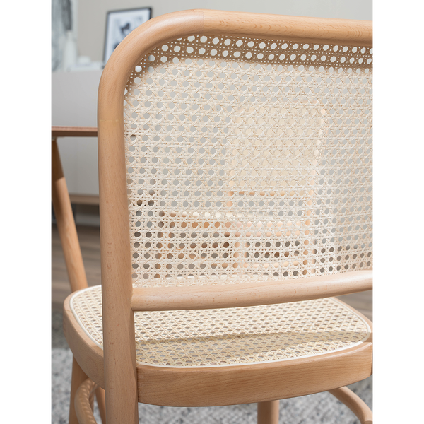Esszimmerstuhl Sawl I (2er-Set) - Rattan / Buche massiv - Rattan / Buche