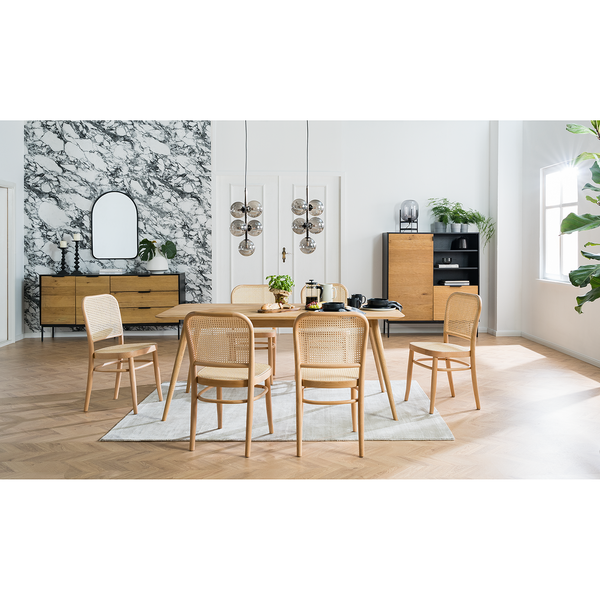 Esszimmerstuhl Sawl I (2er-Set) - Rattan / Buche massiv - Rattan / Buche