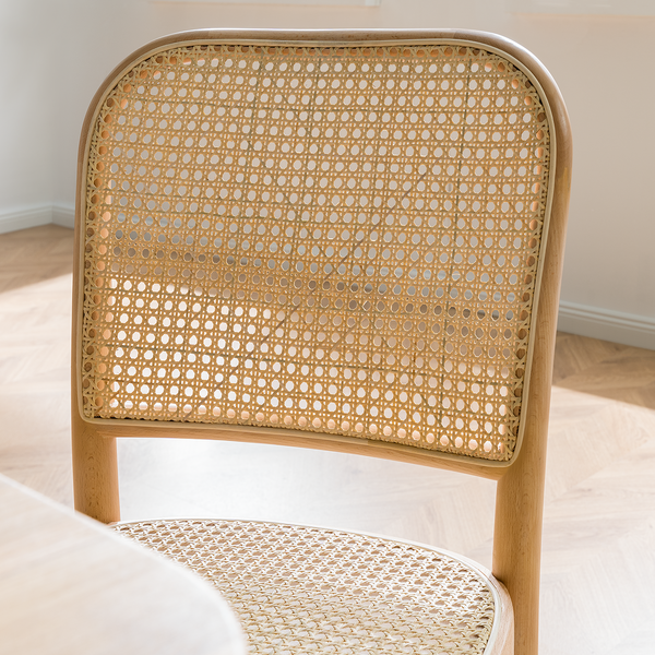 Esszimmerstuhl Sawl I (2er-Set) - Rattan / Buche massiv - Rattan / Buche