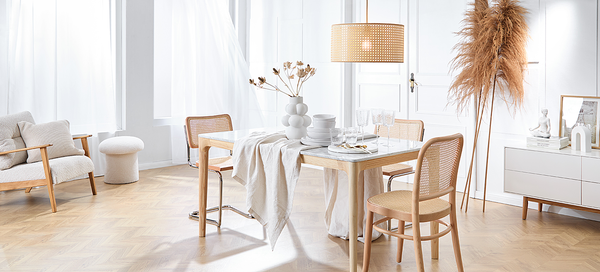 Esszimmerstuhl Sawl I (2er-Set) - Rattan / Buche massiv - Rattan / Buche