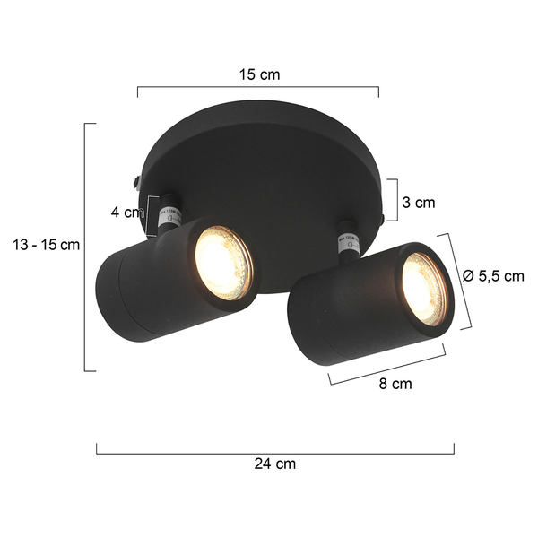 Deckenleuchte Upround - Aluminium - Flammenanzahl: 2