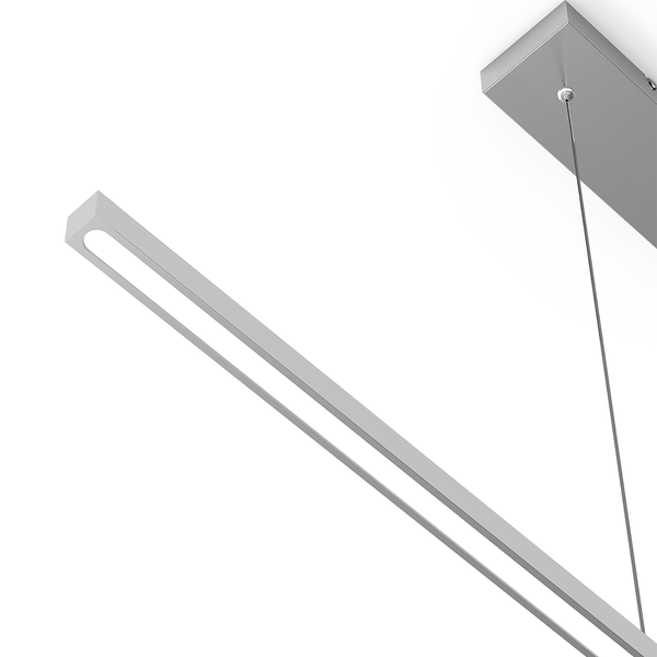 LED-Pendelleuchte Light Stripe - Aluminium - 1-flammig - Silber