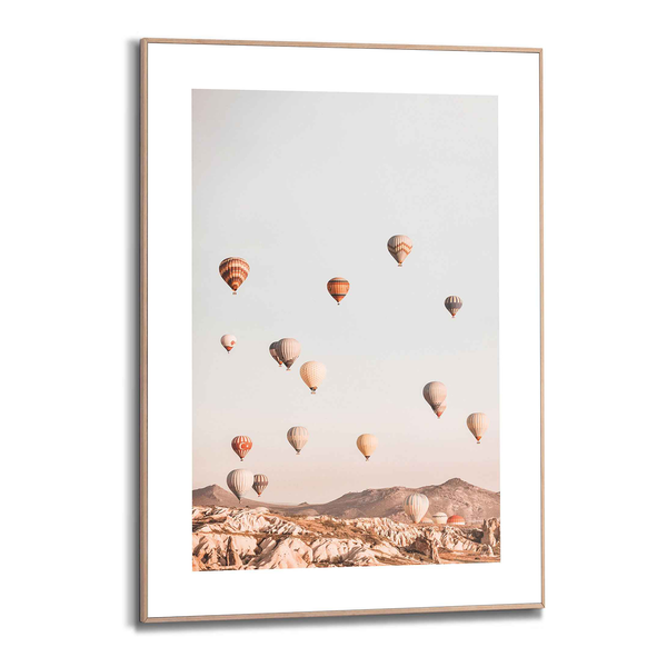 Bild Heißluftballon Ballonfahrt - Holzwerkstoff - Beige - 50 x 70 x 1,6 cm