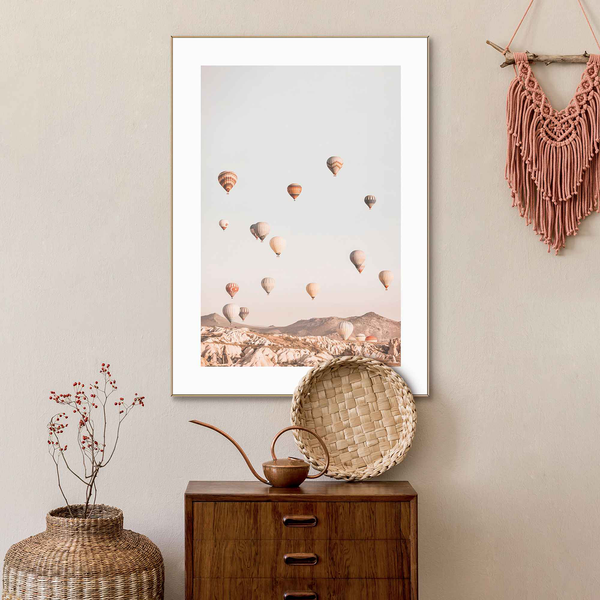 Bild Heißluftballon Ballonfahrt - Holzwerkstoff - Beige - 50 x 70 x 1,6 cm