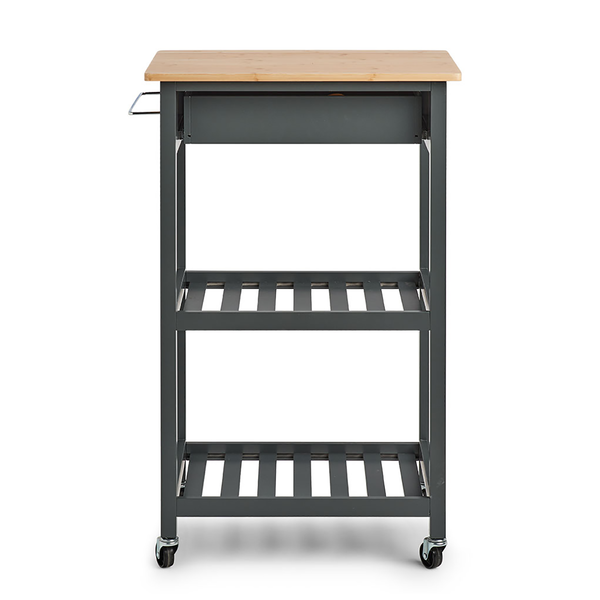 Servierwagen Addison - Bambus / MDF - Grau - 58 x 40 x 93 cm