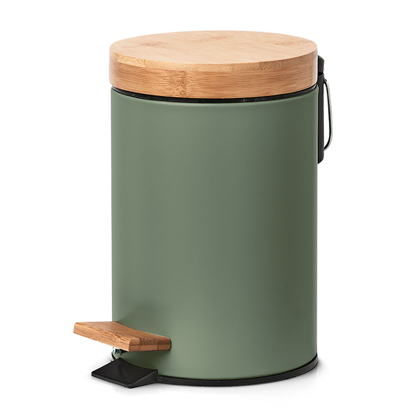 Kosmetikeimer Charlson 3L - Eisen / Bambus / Polypropylen - 3L - Antikgrün