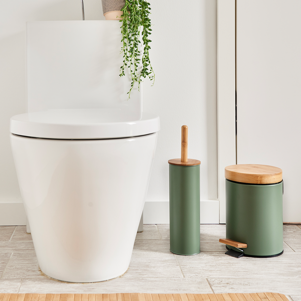 Kosmetikeimer Charlson 3L - Eisen / Bambus / Polypropylen - 3L - Antikgrün