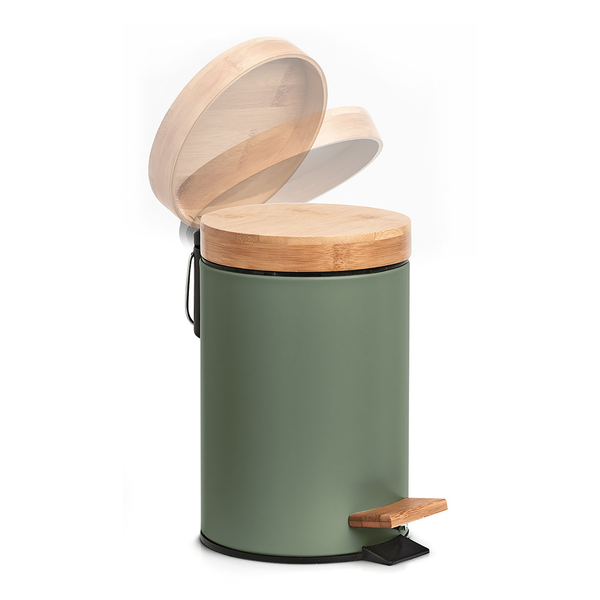 Kosmetikeimer Charlson 3L - Eisen / Bambus / Polypropylen - 3L - Antikgrün
