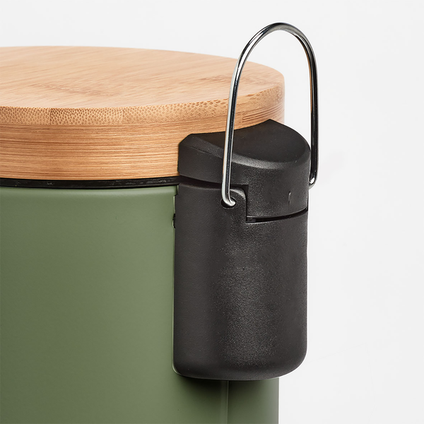 Kosmetikeimer Charlson 3L - Eisen / Bambus / Polypropylen - 3L - Antikgrün