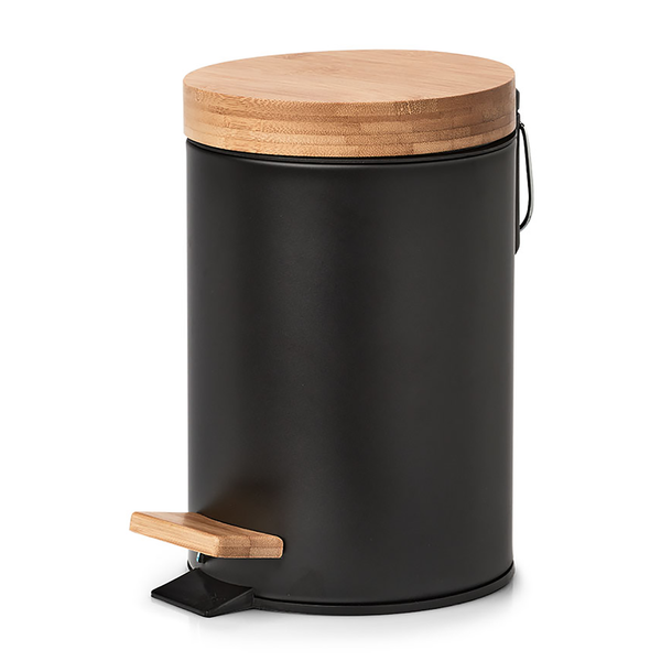 Kosmetikeimer Charlson 3L - Eisen / Bambus / Polypropylen - Schwarz - 3L - Schwarz