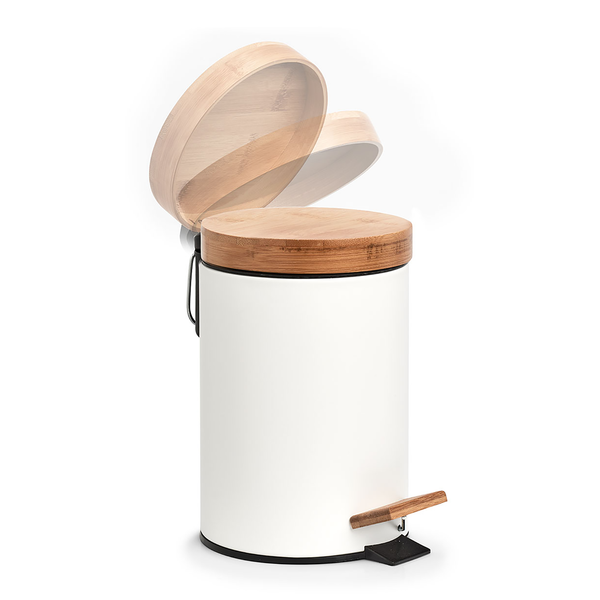 Kosmetikeimer Charlson 3L - Eisen / Bambus / Polypropylen - Weiß - 3L - Weiß