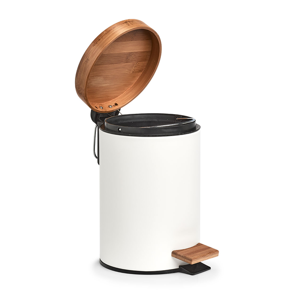 Kosmetikeimer Charlson 3L - Eisen / Bambus / Polypropylen - Weiß - 3L - Weiß