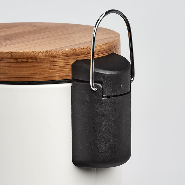 Kosmetikeimer Charlson 3L - Eisen / Bambus / Polypropylen - Weiß - 3L - Weiß