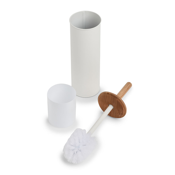 WC-Bürste Chapleau - Eisen / Bambus / Polypropylen - Weiß - 10 x 38,4 cm - Weiß