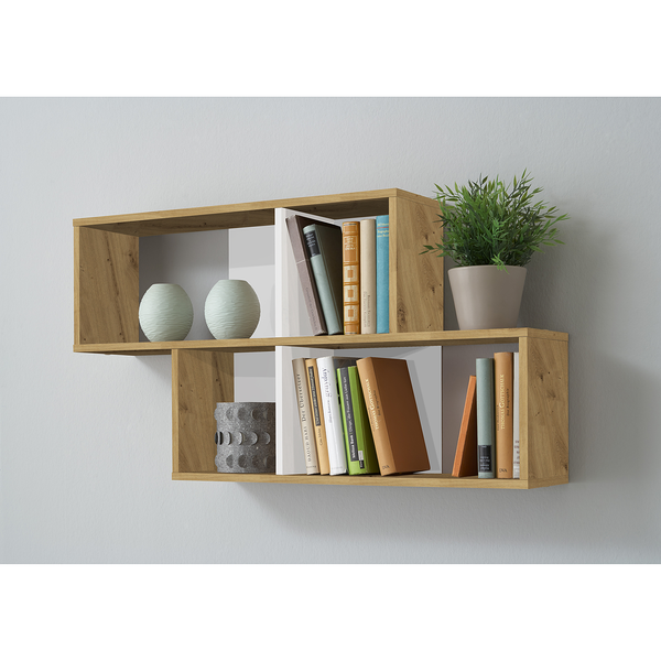 Wandregal Panao - Eiche Artisan Dekor / Weiß