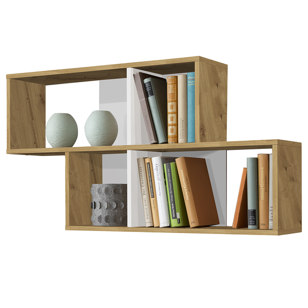 Wandregal Panao - Eiche Artisan Dekor / Weiß