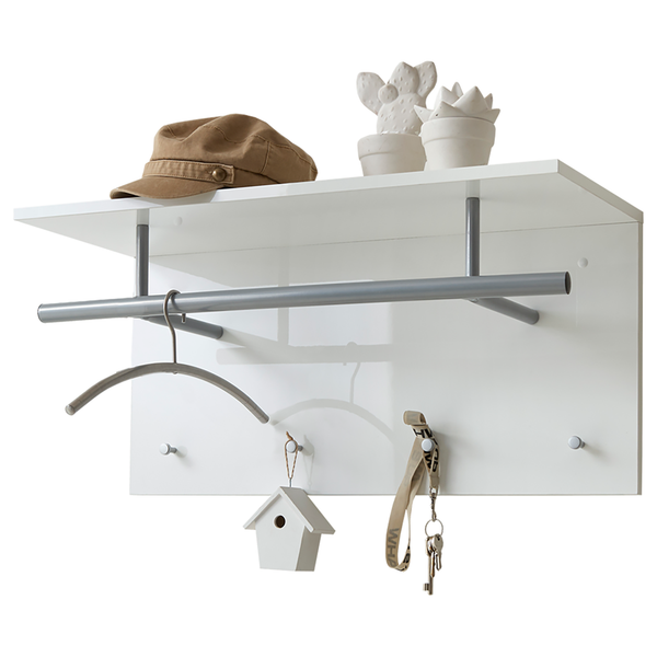 Wandgarderobe Suse - Hochglanz Weiß - Hochglanz Weiß