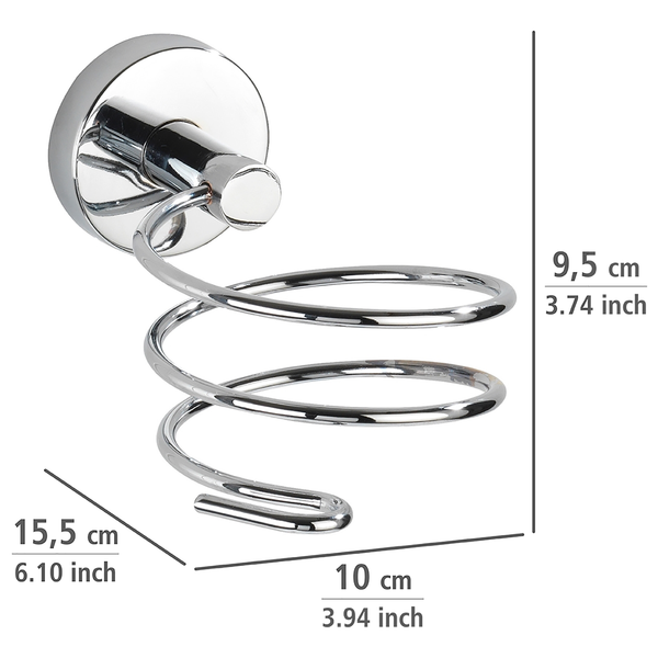 Vacuum-Loc Haartrocknerhalter Capri - Zinkdruckguss - Chrom