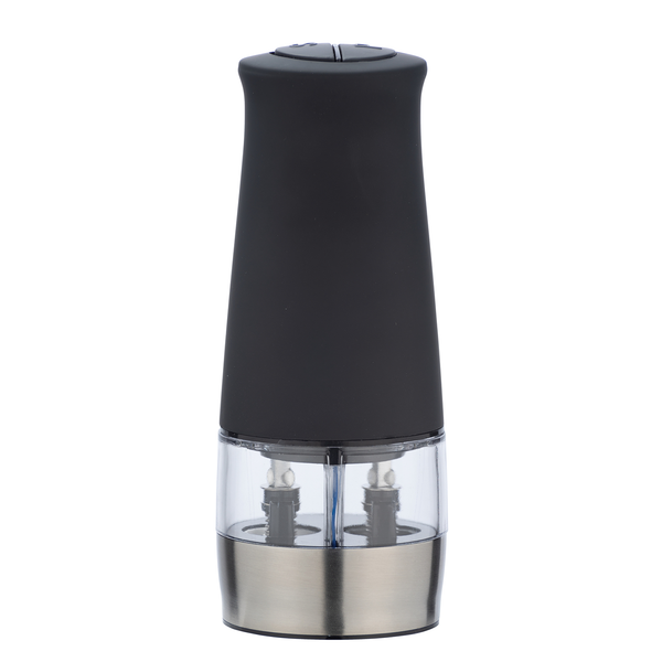 Elektrische Mühle mit LED-Licht Armin - ABS / Keramik - Silber / Schwarz