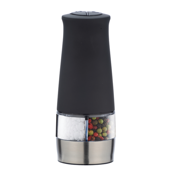 Elektrische Mühle mit LED-Licht Armin - ABS / Keramik - Silber / Schwarz