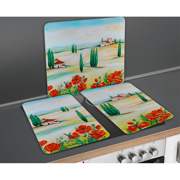 Abdeckplatte Toscana (2er-Set) - Glas - Mehrfarbig